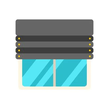 Window with partially closed roller blinds illustration Stock Illustration