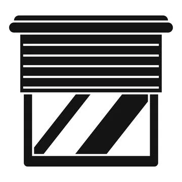 Window with partially open blinds icon silhouette Stock Illustration