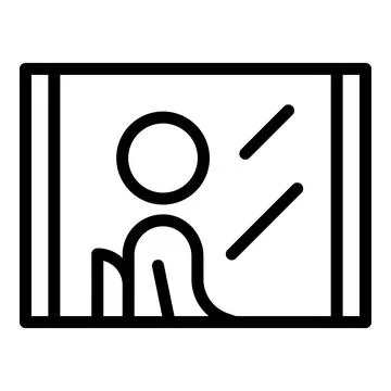 Window passenger icon, outline style Stock Illustration