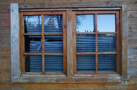 Window with peeling stain Stock Photos