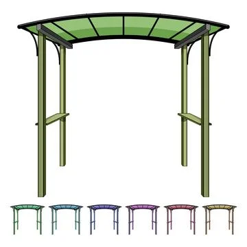 Window pergola patio cartoon vector graphic Ilustración de archivo