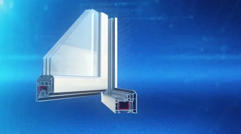 Window plastic profile cut animation Stock Footage 59883114