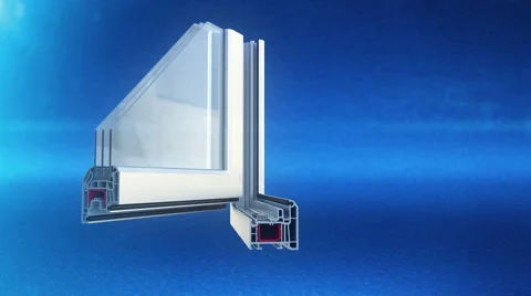 Window plastic profile cut animation Stock Footage 59883330