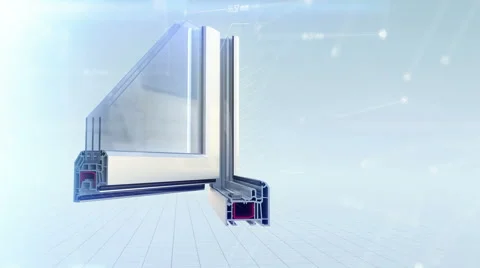 Window plastic profile cut animation Video stock 59883470