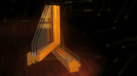 Window profile cut animation black Stock Footage 57130995