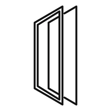 Window protective glass icon, outline style Stock Illustration