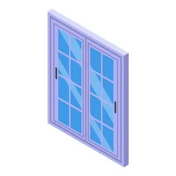 Window pvc icon isometric vector. Glass production 스톡 일러스트