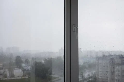 Window with rain drops Stock Photos