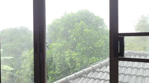 Window rain Stock Footage 315500853