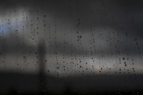 Window with raindrops during rain 6 Stock Photos