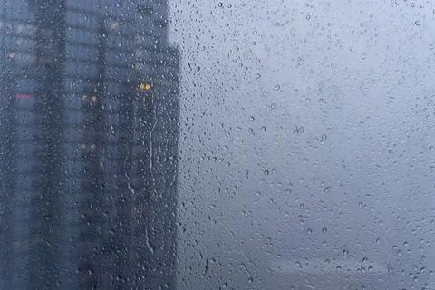 Window with raindrops on it Stock Photos