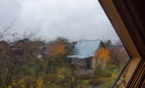 Window with raindrops Stock Photos