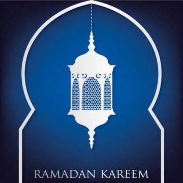 Window "Ramadan Kareem" (Generous Ramadan) card in vector format. Stock Illustration