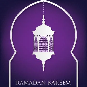 Window "Ramadan Kareem" (Generous Ramadan) card in vector format. Stock Illustration