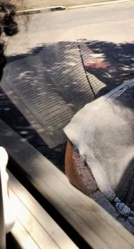 Window reflection with book and shadow Stock Photos