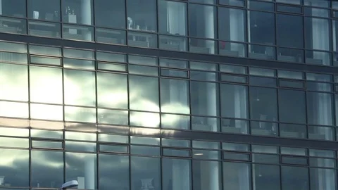 Window, reflection of clouds, timelapse, Reykjavik, Iceland Stock Footage 71086941