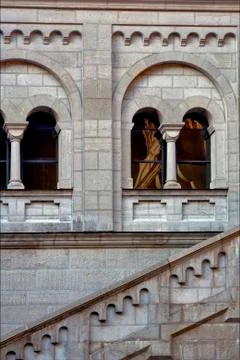 Window reflex in neuschwanstein  germany 스톡 사진