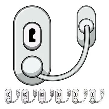 Window restrictor securing children and home protection 库存插图
