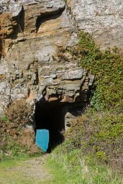 Window in the rock sark Stock Photos