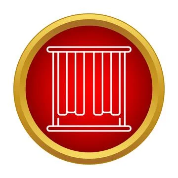 Window roller blinds icon in red circle Stock Illustration