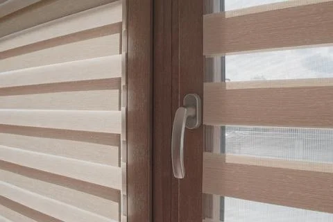 Window roller, duo system day and night, detail Stock Photos