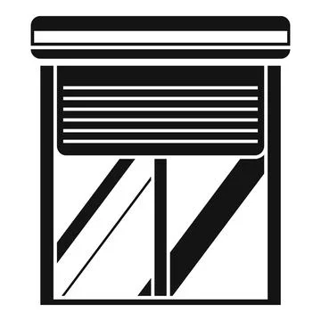 Window with roller shutter closing for security Stock Illustration