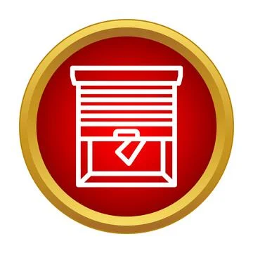 Window roller shutter icon representing security and privacy Stock Illustration