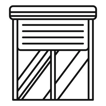 Window with roller shutter offering privacy and security Stock Illustration