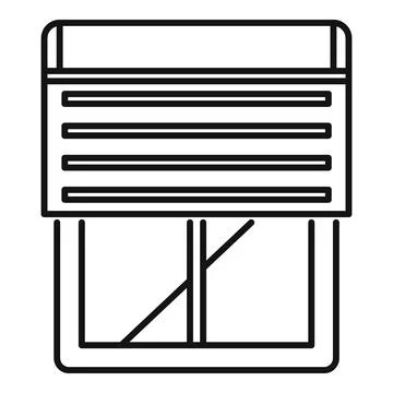 Window with roller shutter protecting the home exterior Stock Illustration