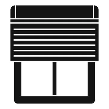 Window with roller shutter protecting home privacy Stock Illustration