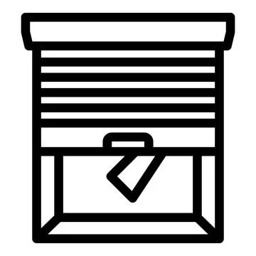 Window with roller shutter slightly open letting in light Stock Illustration