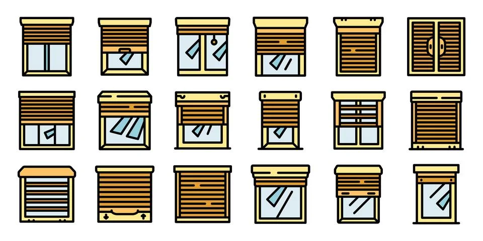 Window roller shutters protecting from sunlight and providing privacy Ilustración de archivo