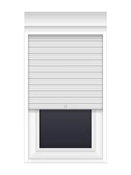 Window with rolling shutters Stock Illustration