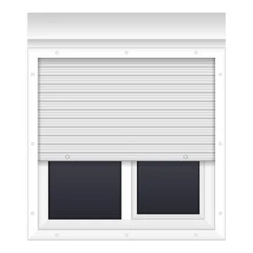 Window with rolling shutters Stock Illustration