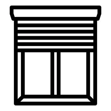Window with rolling shutters protecting home from sunlight and intruders Stock Illustration