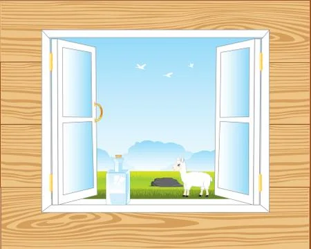 Window in room Stock Illustration