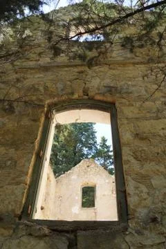 Window of Ruined Building Stock Photos