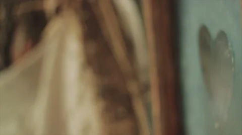 Window in Rustic Style Winter Wedding Decoration Stock Footage 62055563