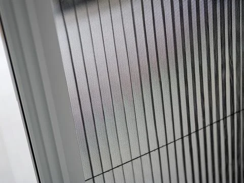 Window screen mesh close-up indoor setting photography minimalist design ab.. Stock Photos