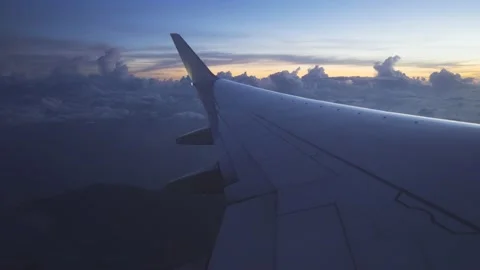 Window seat on a plane Stock Footage
