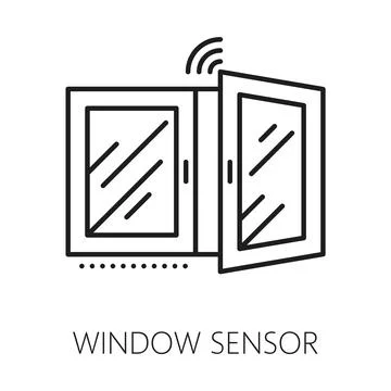 Window sensor home security equipment line icon Ilustración de archivo