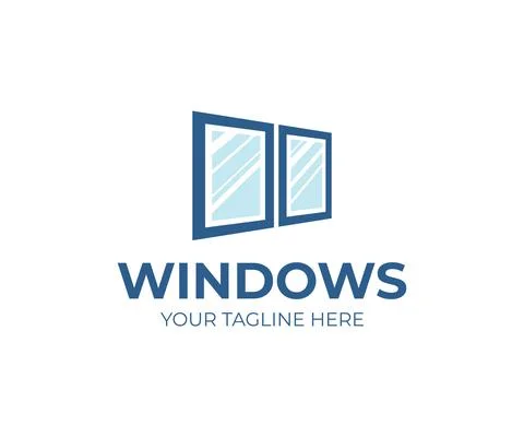 Window services logo design. Window replacement vector design Stock Illustration