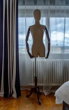 Window sewing mannequin Stock Photos