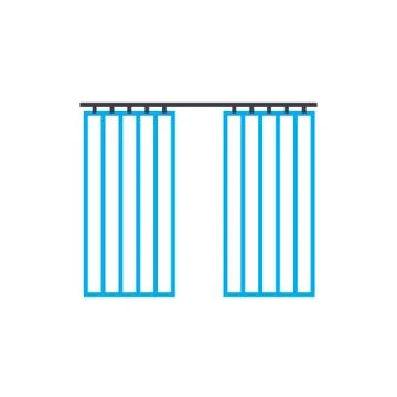 Window shades linear icon concept. Window shades line vector sign, symbol Stock Illustration