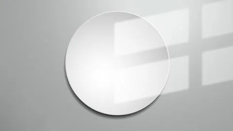 Window Shadow on Empty White round Frame, Realistic Mockup, Vector Illustrati Stock Illustration