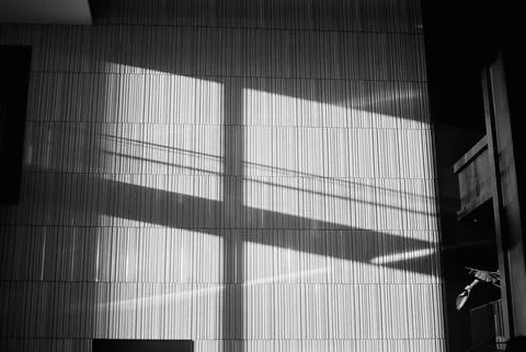 Window Shadow on Office Building Wall Stock Photos