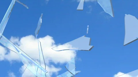 Window Shatter Blue Sky 스톡 동영상 532117