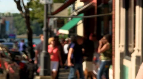 Window shopping in Bar Harbor Stock Footage 49707657