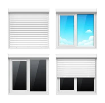 Window shutter blind metal roller jalousie office roll background. Window Stock Illustration
