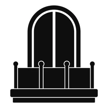 Window with shutters icon, simple style Illustration